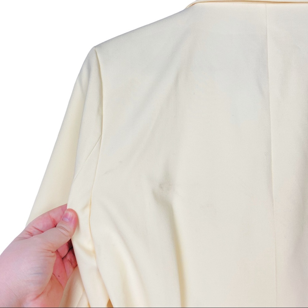 ZARA Blogger Fav Long Sleeve Structured Mini Blazer Dress Pastel Yellow Cream - Picture 16 of 16